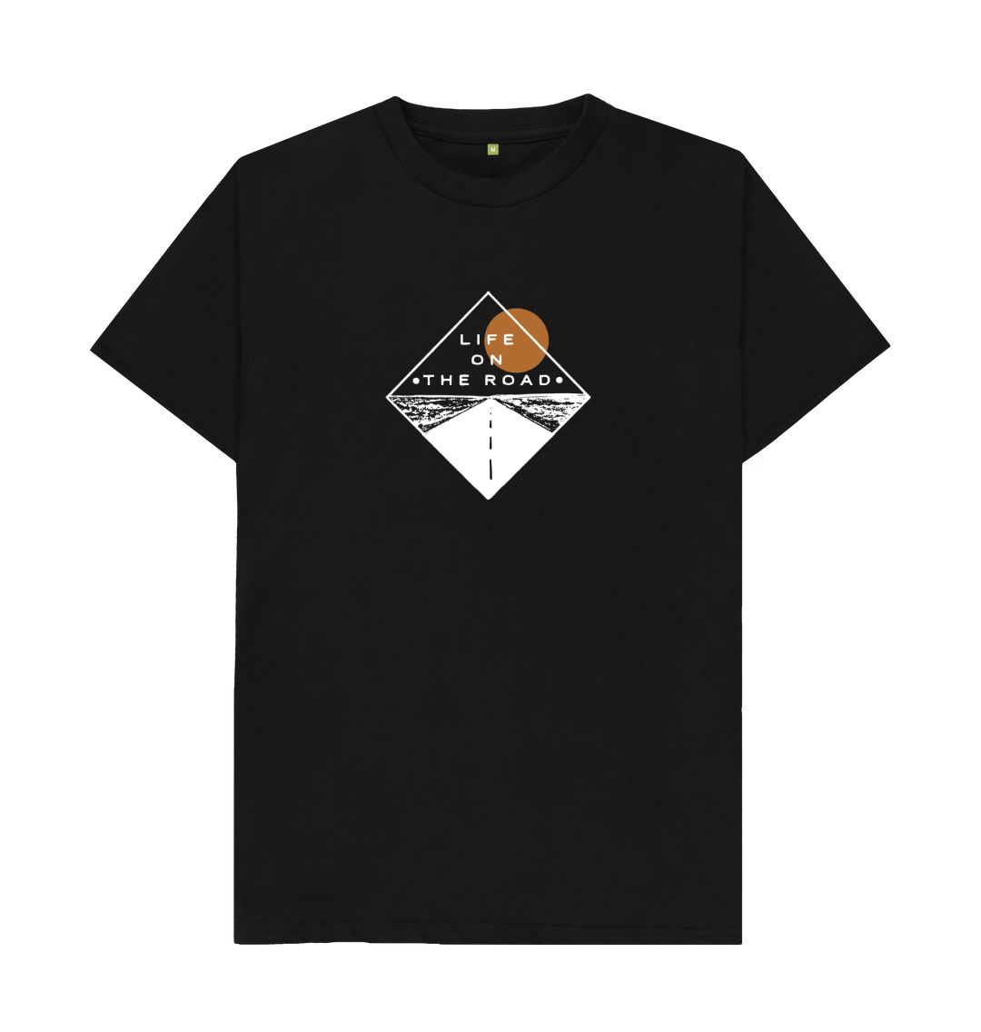 Black Men's Life on the Road Tee in Dark