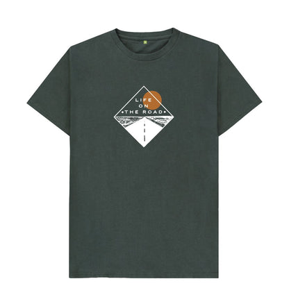 Dark Grey Men's Life on the Road Tee in Dark