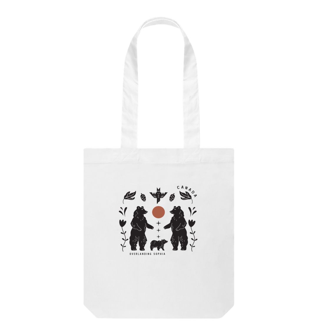 White Wild Bear Folk Tote Bag - LIMITED EDITION